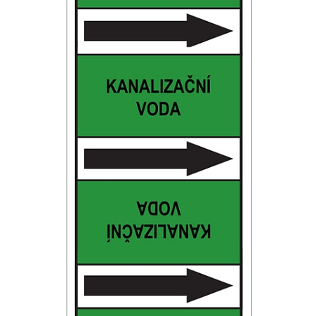 Značení potrubí, kanalizační voda